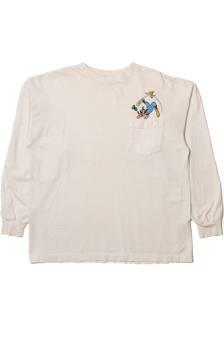 Disney Goofy Embroidered Pocket Long Sleeve T-Shirt