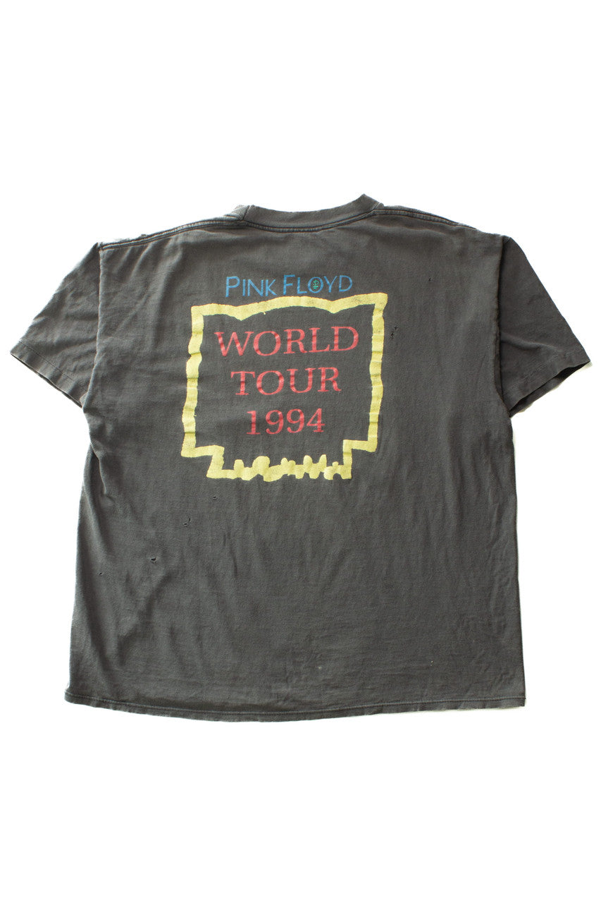 新しいコレクション Distressed RARE Vintage Pink T-Shirt 1994 Tour World Floyd ミュージシャン