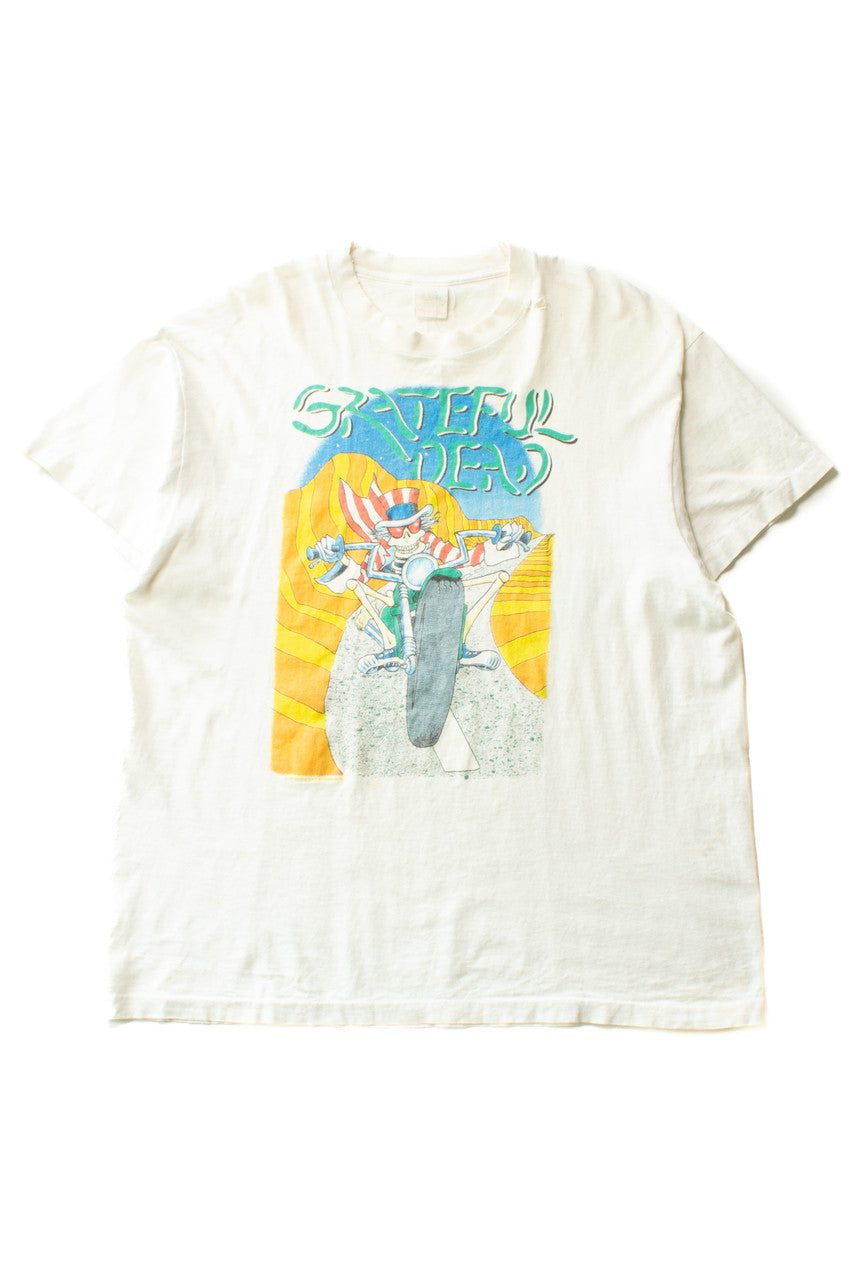 Rare Vintage Distressed Grateful Dead Uncle Sam Motorcycle T-Shirt (1988)