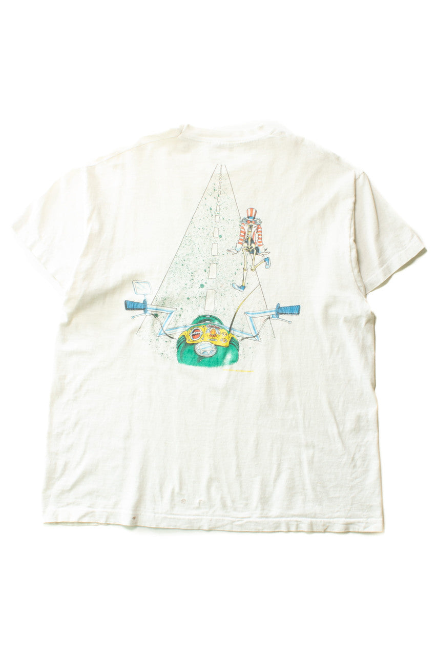 Rare Vintage Distressed Grateful Dead Uncle Sam Motorcycle T-Shirt (1988)