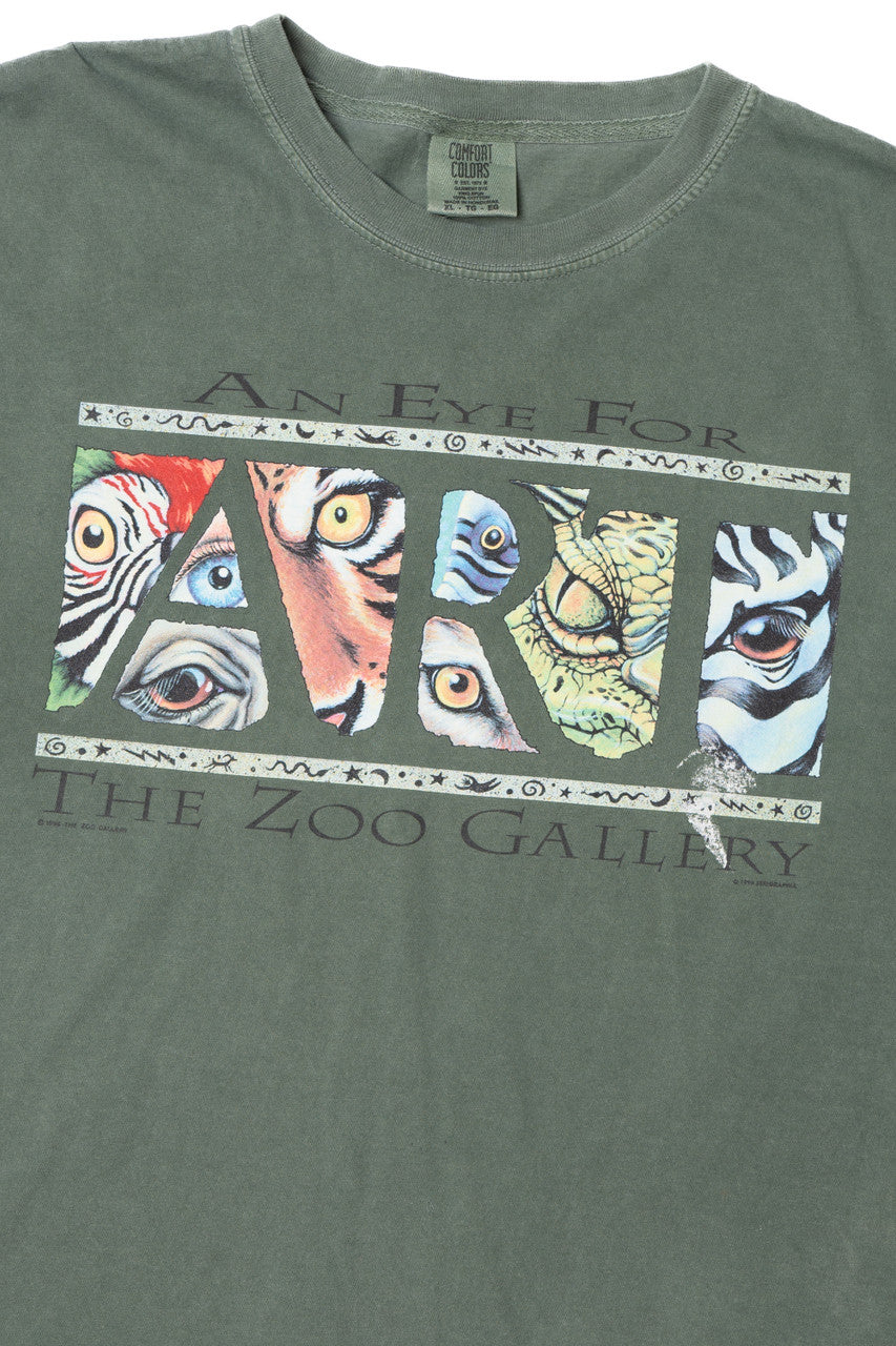 Vintage 1996 Distressed "An Eye For Art" Zoo Gallery Comfort Colors T-Shirt