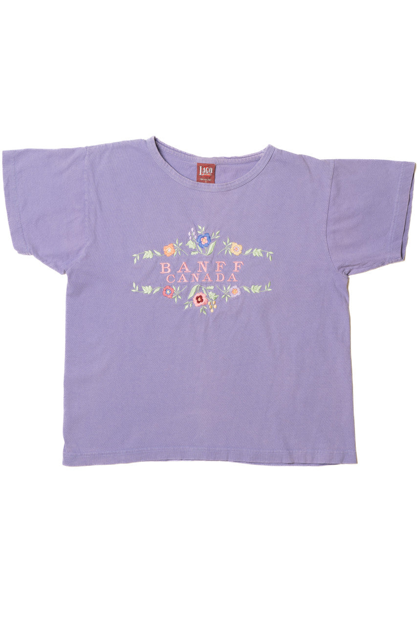 Vintage "Banff Canada" Floral Embroidered T-Shirt