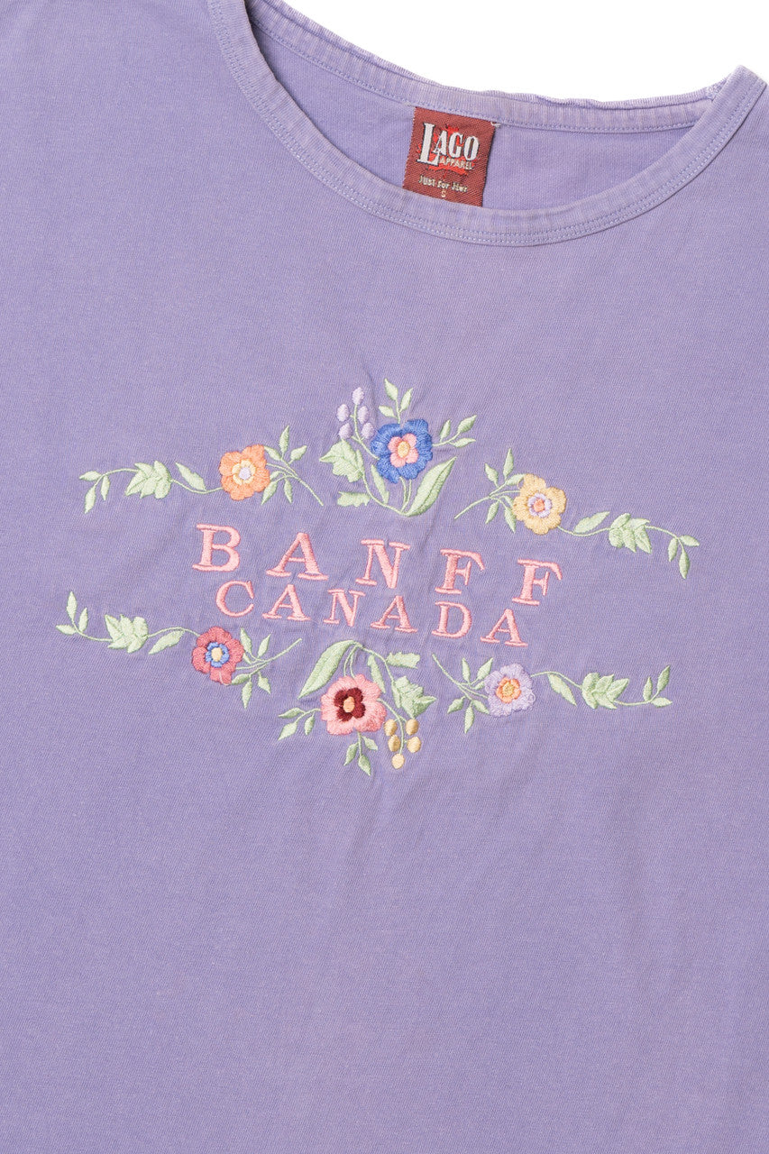 Vintage "Banff Canada" Floral Embroidered T-Shirt