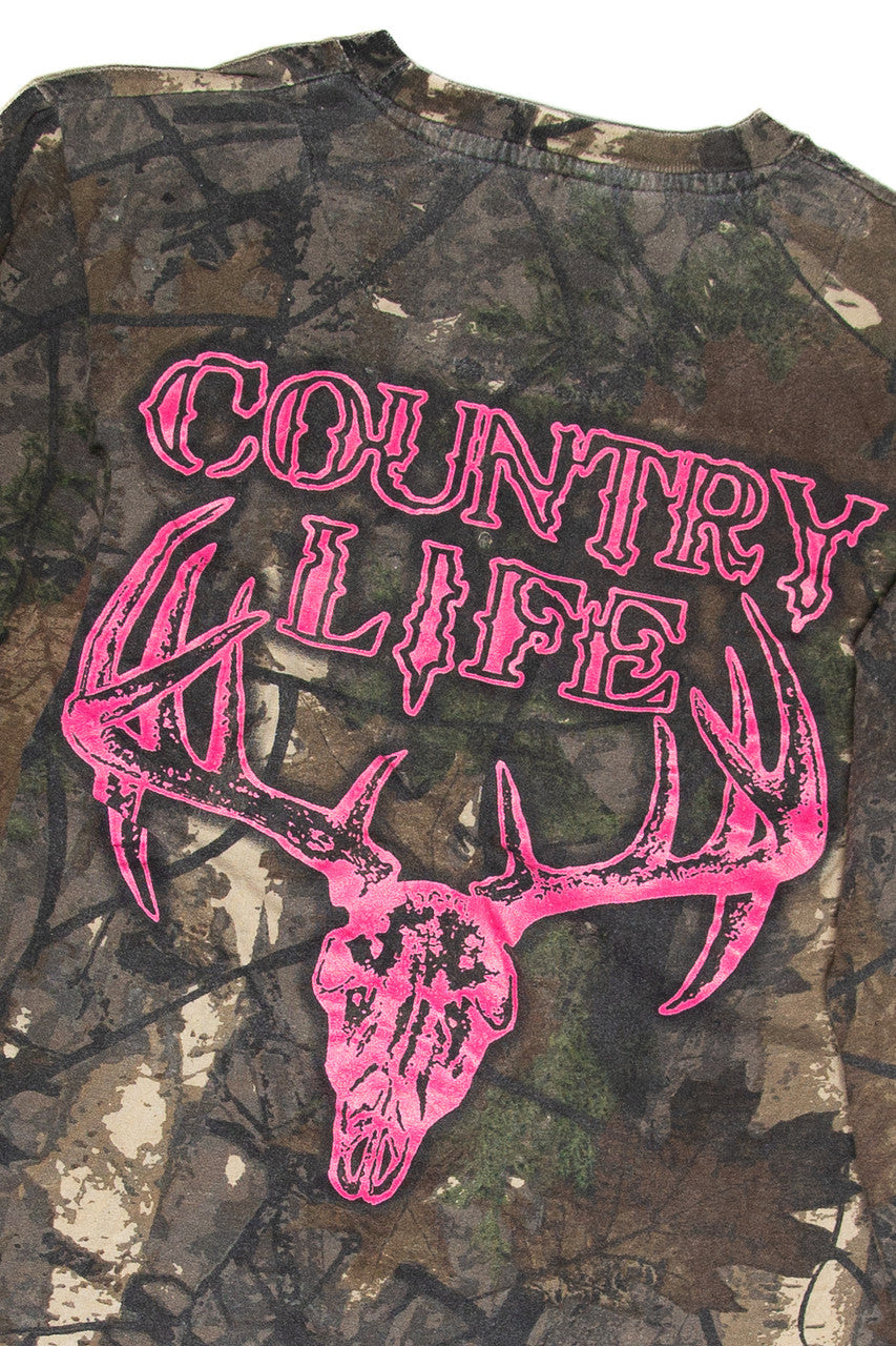 Vintage Country Life Camo Long Sleeve T-Shirt