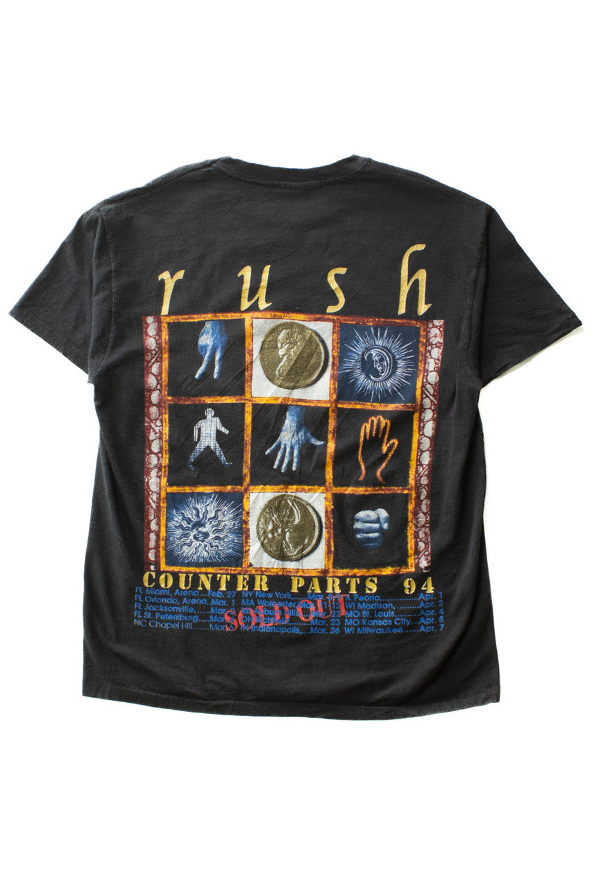 Rare Vintage Rush Counter Parts Tour "Sold Out" T-Shirt (1994)