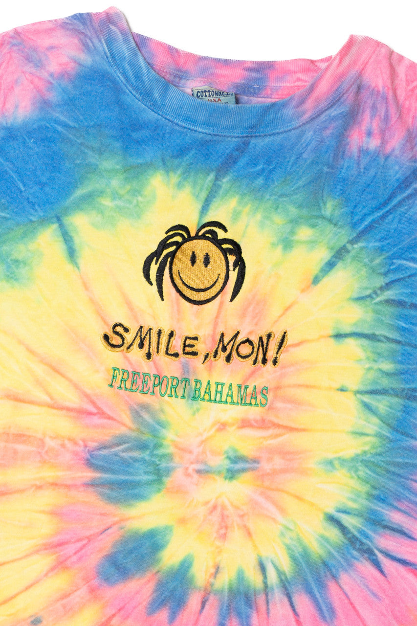 Vintage "Smile, Mon!" Bahamas Tie Dye T-Shirt