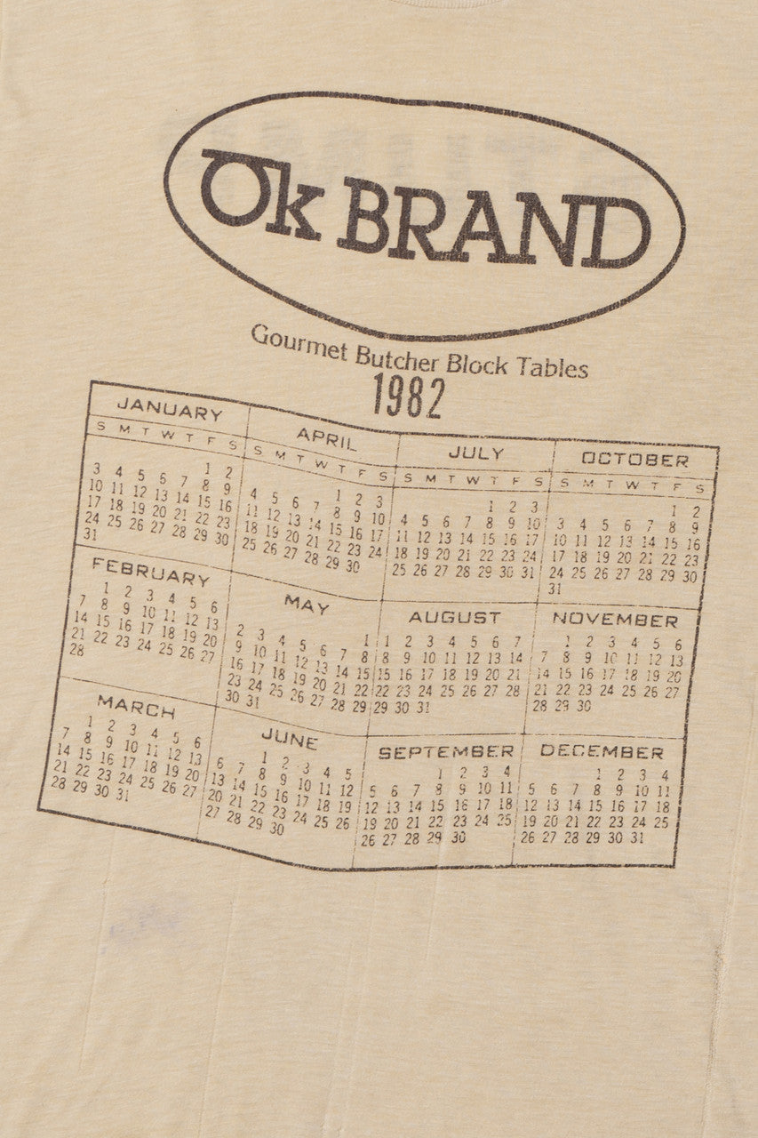 Vintage 1982 Distressed Paper Thin "Ok Brand" T-Shirt