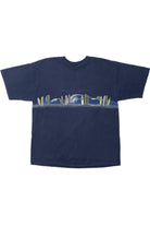 Vintage "Newport Beach" Surfboard Scene Wraparound Print T-Shirt