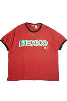 Vintage "Mexico" Green Glitter Spellout With Mexican Flag Ringer T-Shirt