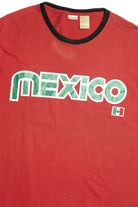 Vintage "Mexico" Green Glitter Spellout With Mexican Flag Ringer T-Shirt