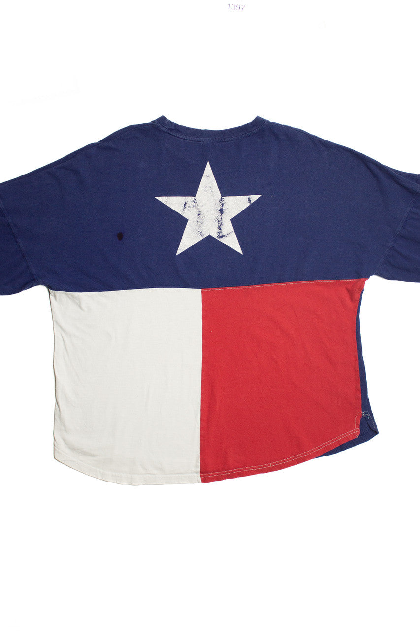 Vintage Texas Flag And State Outline Long Sleeve T-Shirt