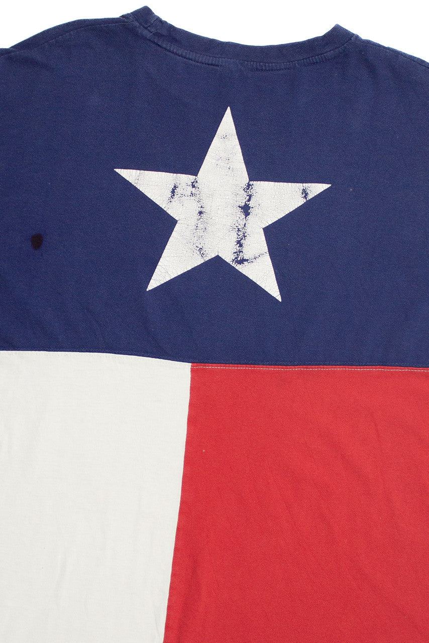 Vintage Texas Flag And State Outline Long Sleeve T-Shirt