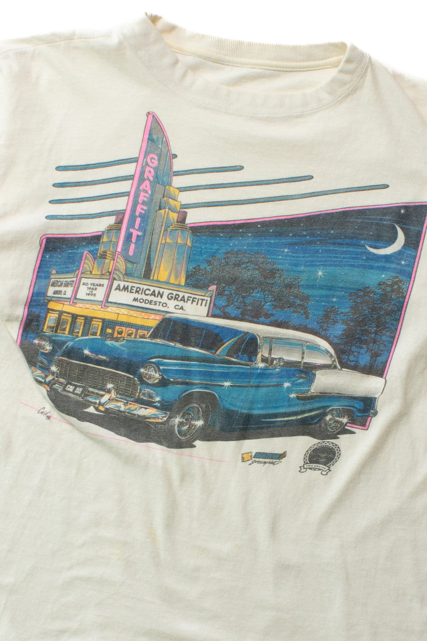 Vintage Studded Sleeve American Graffiti T-Shirt (1990)