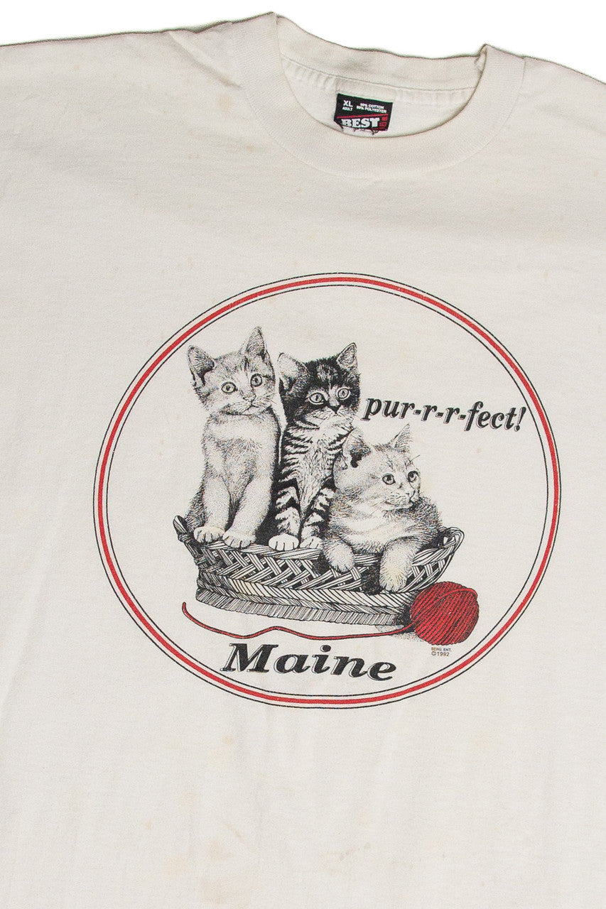 Vintage Maine "Pur-r-r-fect!" Kittens T-Shirt (1992)
