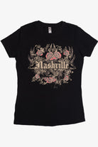 "Nashville" Rose & Swallow Traditional Tattoo Design T-Shirt