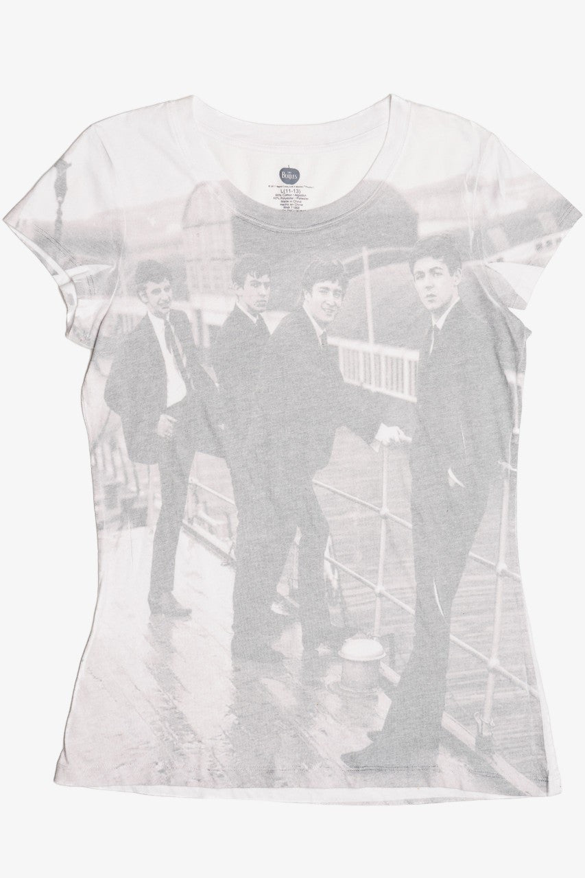 Recycled The Beatles Faded Print T-Shirt