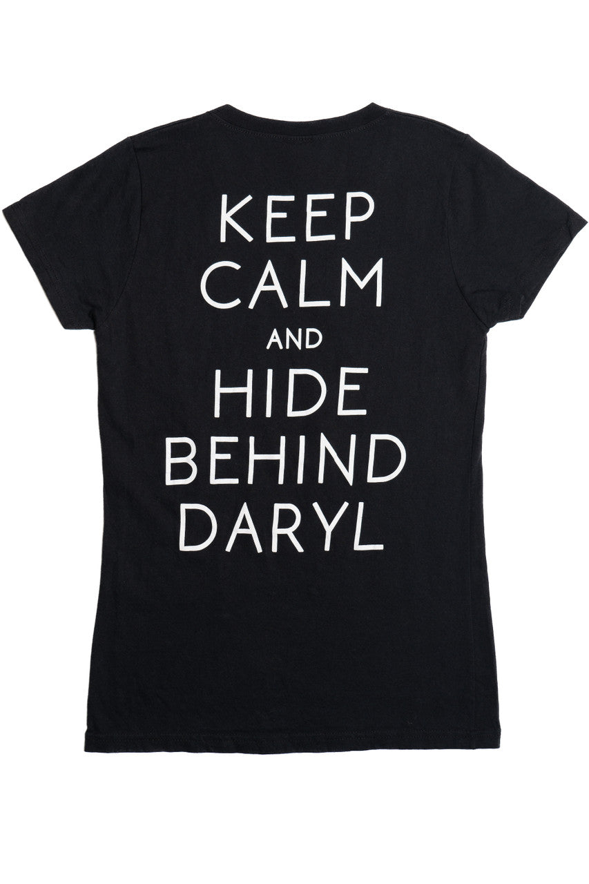 Recycled The Walking Dead "Keep Calm And Hide Behind Daryl" V-Neck T-Shirt