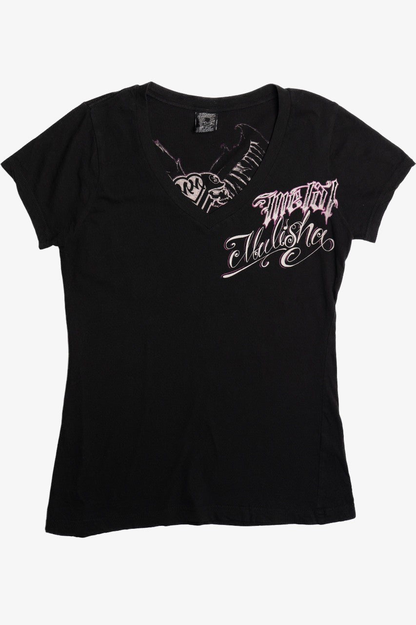 Vintage Metal Mulisha Angel Wings V-Neck T-Shirt
