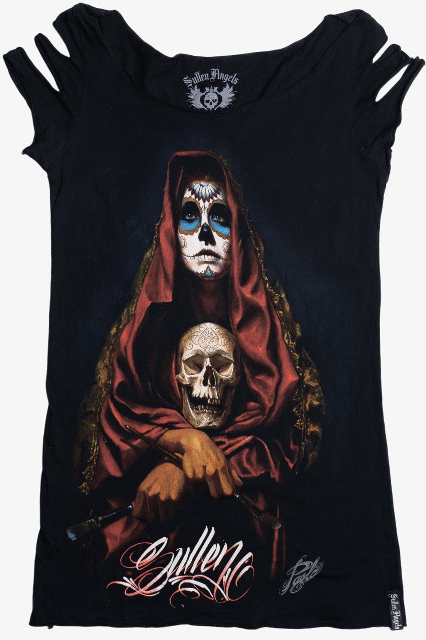 Sullen Angels Skull Cut Sleeve T-Shirt
