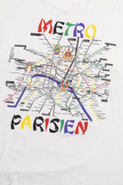 Vintage "Metro Parisien" Paris Metro Map T-Shirt