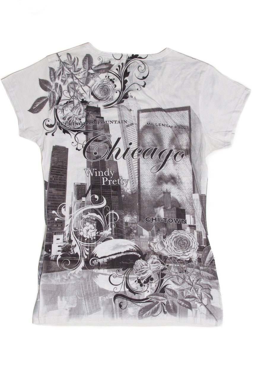 Chicago Rhinestone All Over Graphic T-Shirt