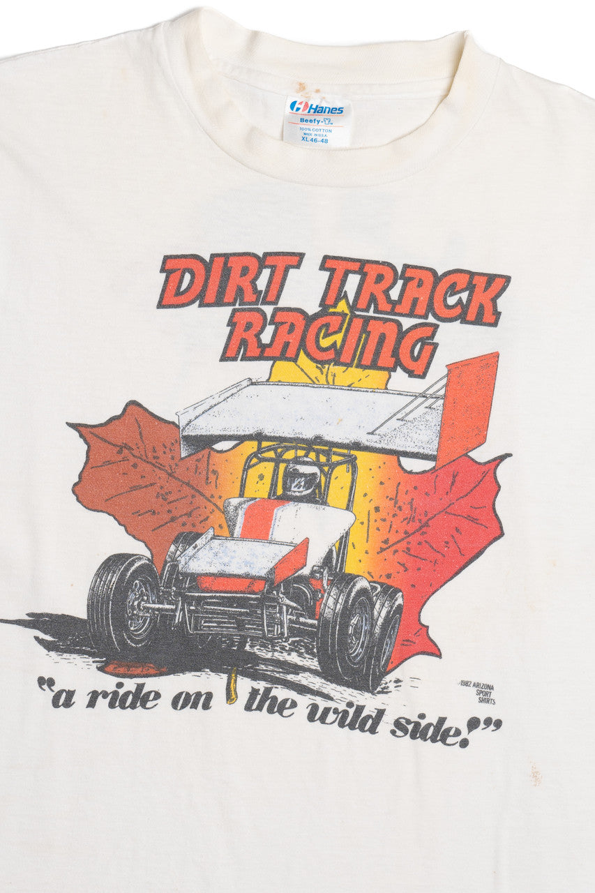 Vintage "Dirt Track Racing" "A Ride On The Wild Side" T-Shirt