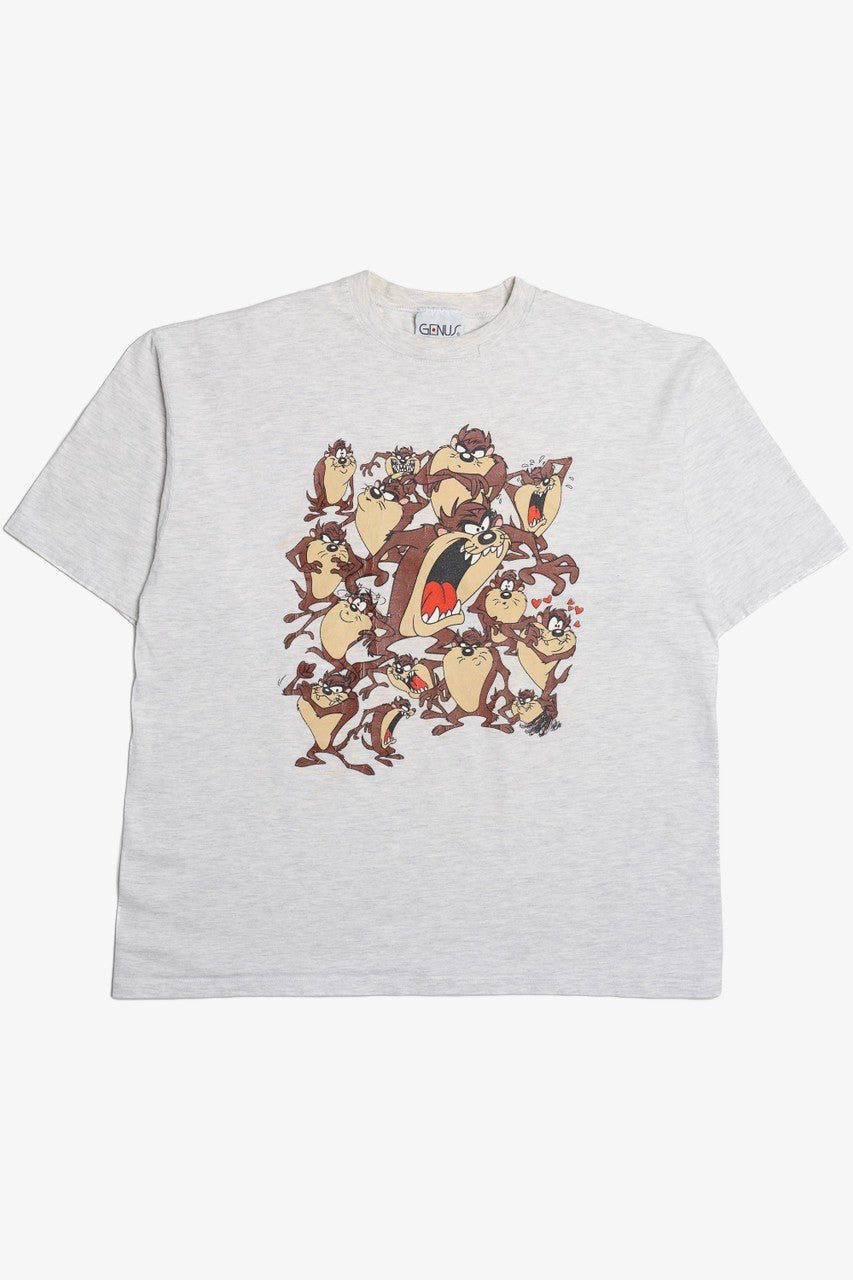 Vintage 1993 Taz Looney Tunes Collage Tasmanian Devil Heavyweight T-Shirt