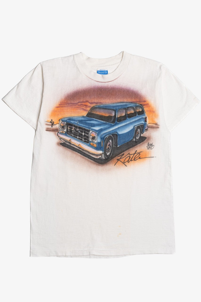 Vintage Air Brush Hand Painted Station Wagon "Kate" T-Shirt