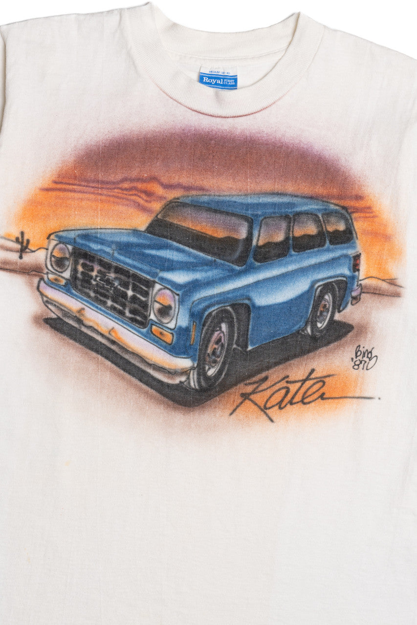 Vintage Air Brush Hand Painted Station Wagon "Kate" T-Shirt