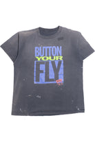 Vintage Distressed Levi's 501 "Button Your Fly" Paint Splatter T-Shirt