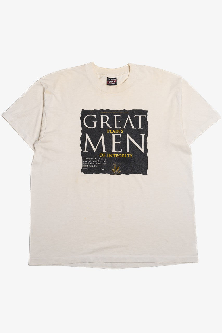 Vintage "Great Plains Men Of Integrity" Religious Verse T-Shirt