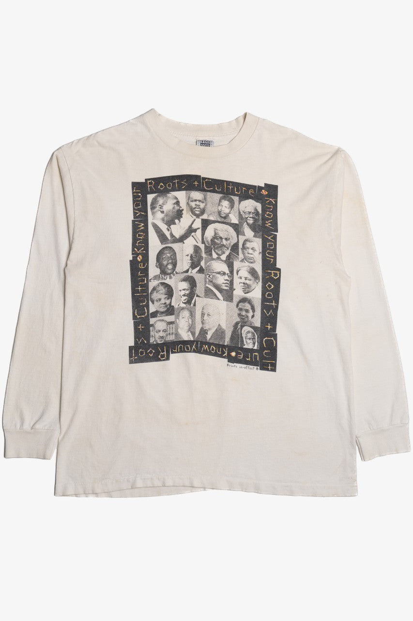 Vintage "Roots + Culture" Black Leaders Long Sleeve T-Shirt