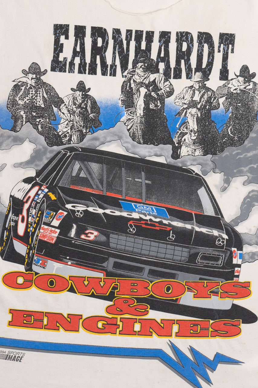 Vintage 1994 Earnhardt "Cowboys & Engines" Cut Off Sleeve T-Shirt