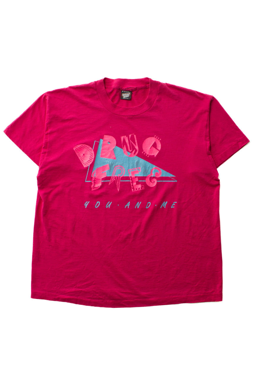 Vintage Drug Free You And Me T-Shirt (1990s)