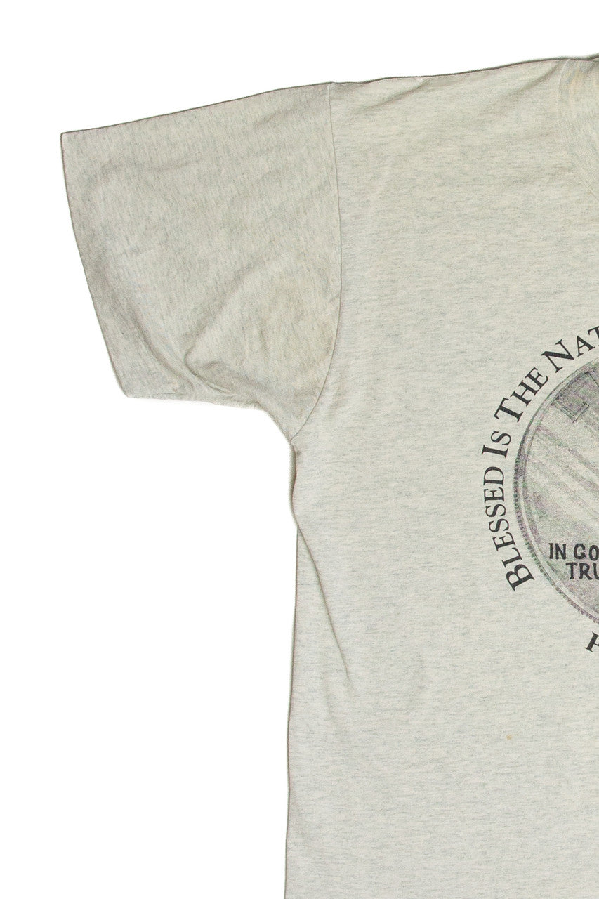 Vintage Psalms 33:12 Quarter T-Shirt 10991