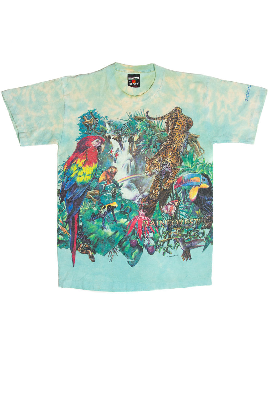 Vintage Rainforest Wrap Around Tie-Dye T-Shirt