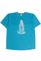Vintage Religious Embossed Print T-Shirt