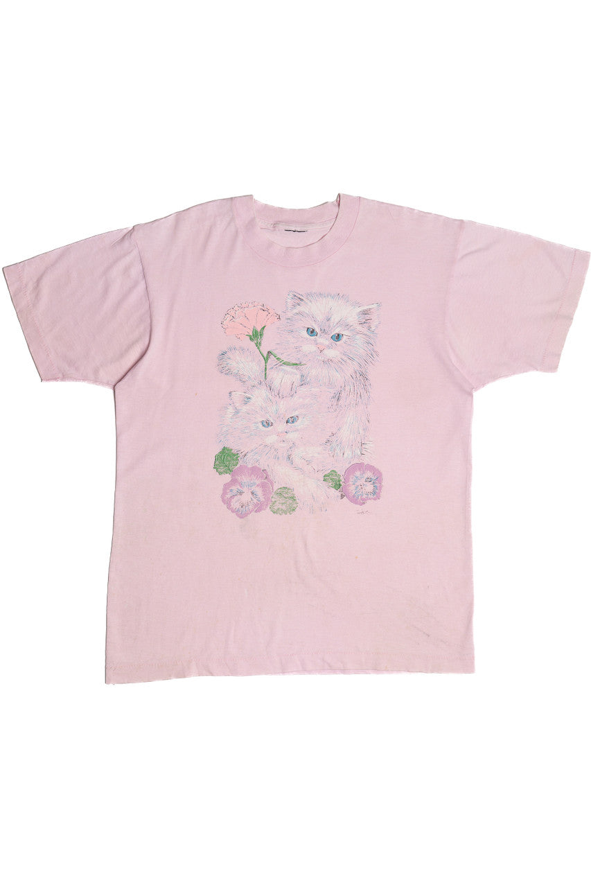 Vintage Cats With Florals T-Shirt