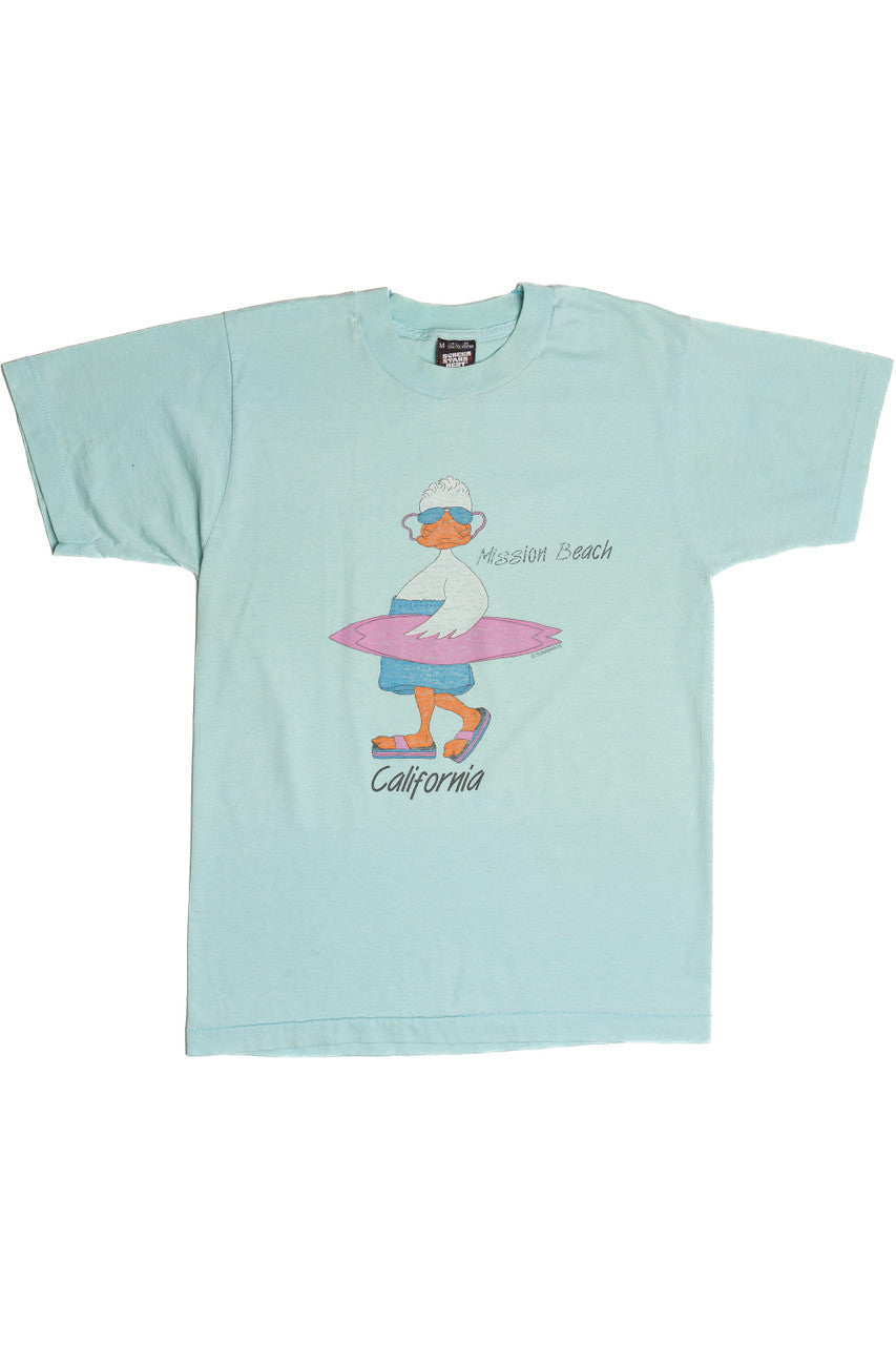 Vintage "Mission Beach California" Surfing Duck T-Shirt