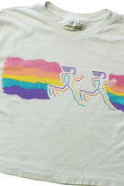 Vintage Running Rainbow Cropped T-Shirt (1990s)