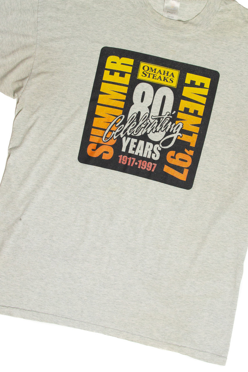 Vintage Omaha Steaks 80th Anniversary Summer Event 1997 T-Shirt