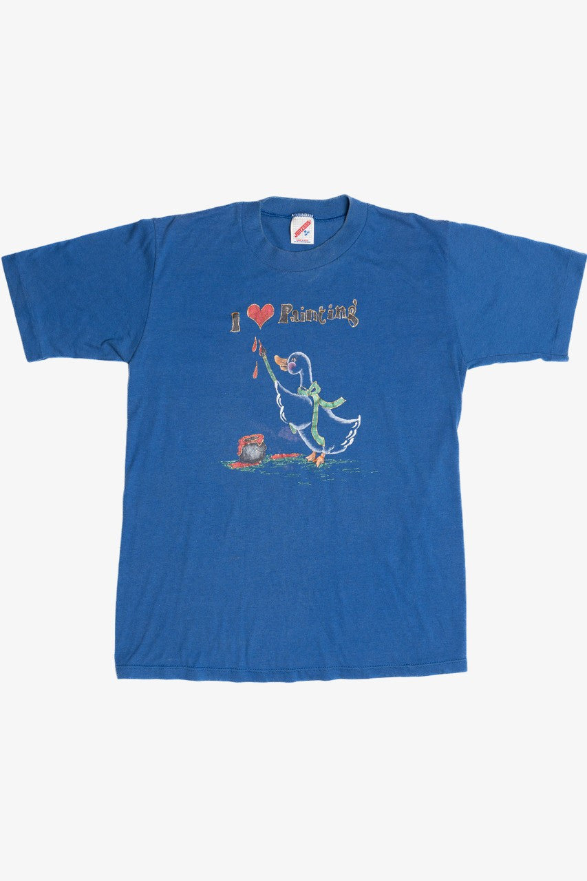 Vintage "I Love Painting" Hand Painted T-Shirt