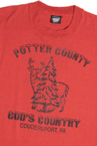 Vintage "Potter County God's Country" Deer & Pine Tree T-Shirt