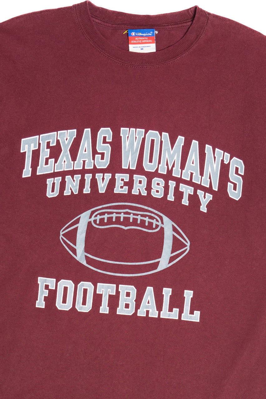 Vintage "Texas Woman's University Football" "Still Undefeated" Champoion T-Shirt