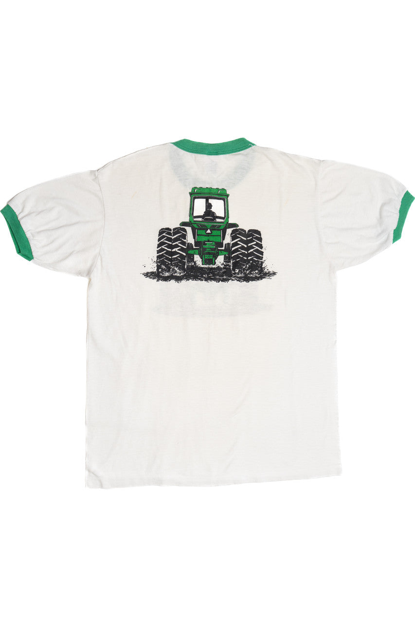 Vintage Tractor Front/Back Print Ringer T-Shirt