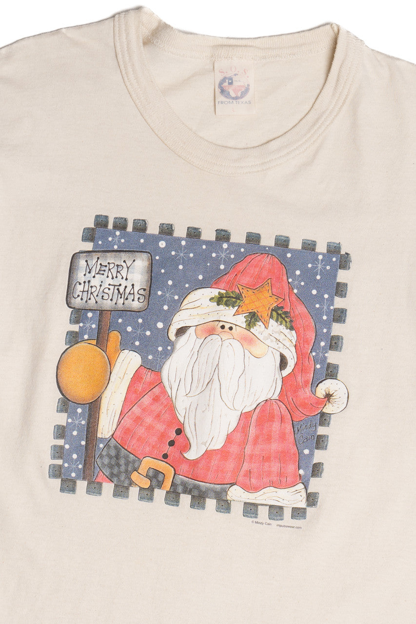 "Merry Christmas" Cottagecore Santa S.O.S. From Texas T-Shirt