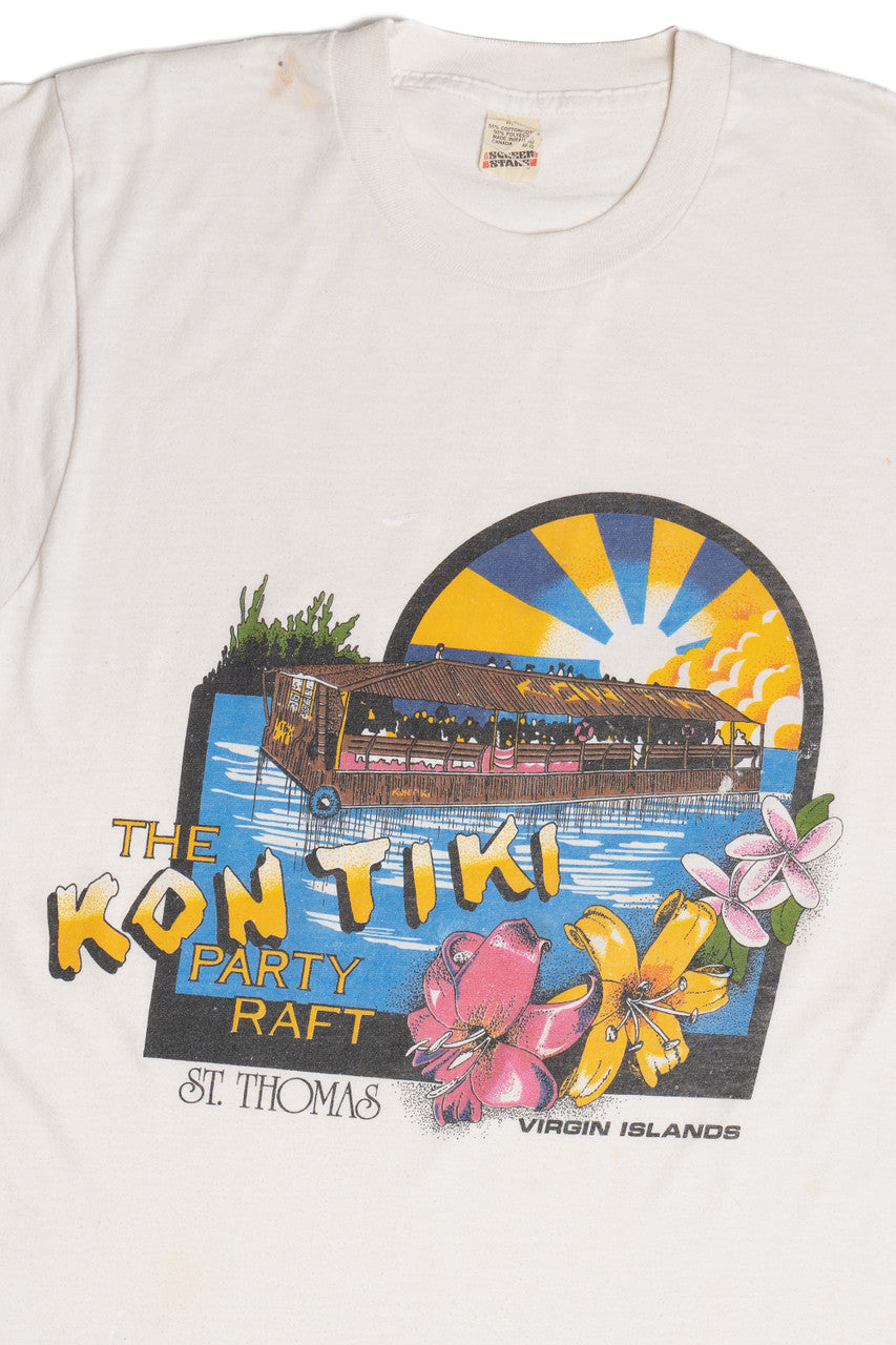 Vintage "The Kon Tiki Party Raft" Virgin Islands T-Shirt