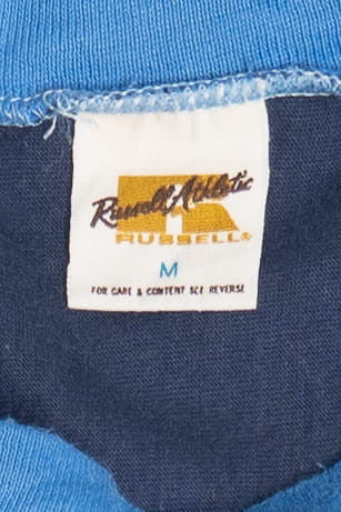 Vintage Blue & Navy Color Block Blank Russell Athletic T-Shirt