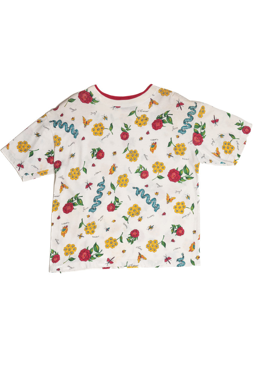 Vintage Cottagecore Garden Floral All Over Print T-Shirt