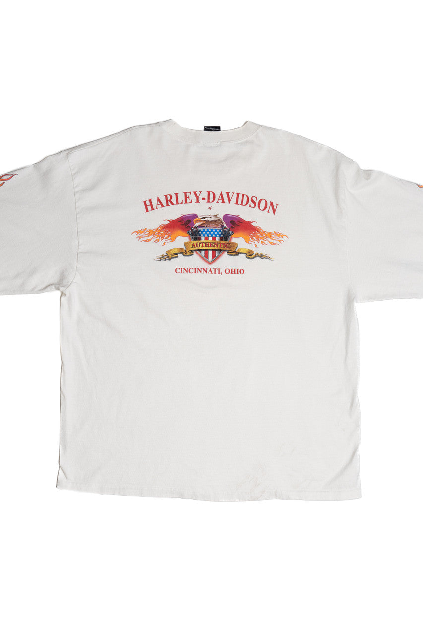 Harley Davidson Cincinatti Flame Sleeves T-Shirt